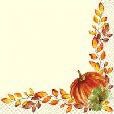 WATERCOLOR FALL PUMKIN BEVERAGE NAP 16CT