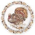 THANKFUL HARV RND 9" DIN PLT 8CT FOIL STAMP