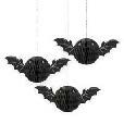 HALLOWEEN BAT HONEYCOMB HANG DECOR 3CT