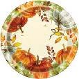 WC FALL PUMPKIN RND 9" DIN PLT 8CT