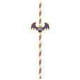 HALLOWEEN DECAL STRIPED PAPER STRAWS 8CT
