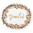 THANKFUL HARV "THANKFUL" 12" OVAL PLT 8CT FOIL STAMP