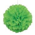 LIME GREEN 16" HANGING TISSUE POM