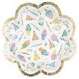 RAINBOW BIRTHDAY ICE CREAM 8.25" PLATES 8CT