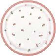 PAPER PLATE SMALL ROSE GOLD DOTS