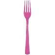 HOT PINK PLASTIC FORKS 18CT