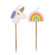 UNICORN &amp; RAINBOW PICK CANDLES 6CT