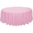 LOVELY PINK ROUND PLASTIC TABLE COVER 84"