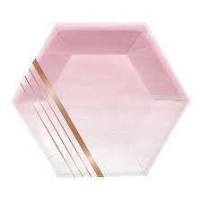 ROSÉ ALL DAY GEODE LUNCH PLATES – 8CT