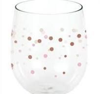 ROSE GOLD DOTS WINE GLASSES