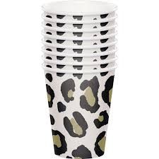 LEOPARD PAPER CUPS 8CT