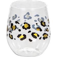 LEOPARD WINE GLASSE 1CT