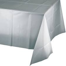 PLASTIC TABLECOVER SILVER