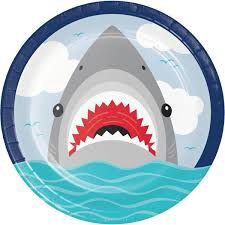 PAPER PLATE LARGE SHARK PARTY