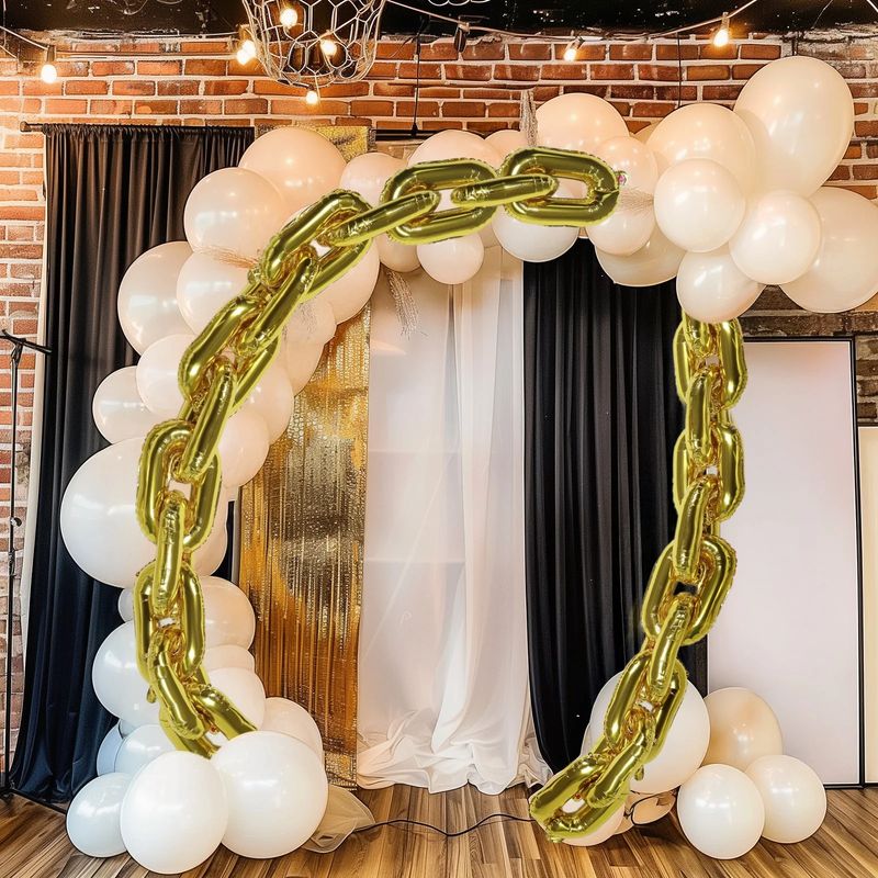16FT GOLD JUMBO CHAIN LINK 30 PK BALLOONS