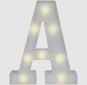 MINI LED LETTERS, Colour: WHITE, Letter: A