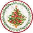 FESTIVE POINSETTIA CMAS 9" DIN PLATE 8CT