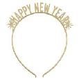 GOLD "HAPPY NEW YEAR" HEADBANDS 4CT
