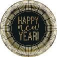 NEW YEARS RD 7" DESSERT PLATES 8CT