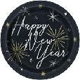 HAPPY NEW YEAR ROUND 9" PLATES 8CT