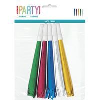 FOIL PARTY HORNS 5CT