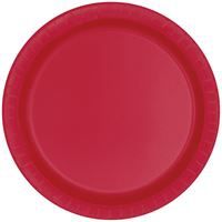 7" PAPER PLATES DESSERT RUBY RED