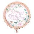 594 BALLOON HBD ROSE GOLD FLORAL