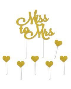 MISS TO MRS CAKE TOPPERS 7CT