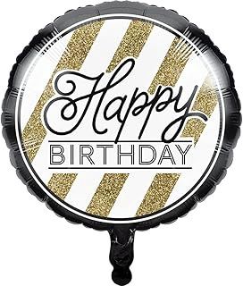 18" GOLD BLACK HAPPY BIRTHDAY