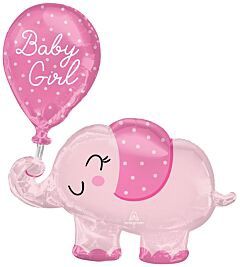 105 BALLOON BABY GIRL ELEPHANT