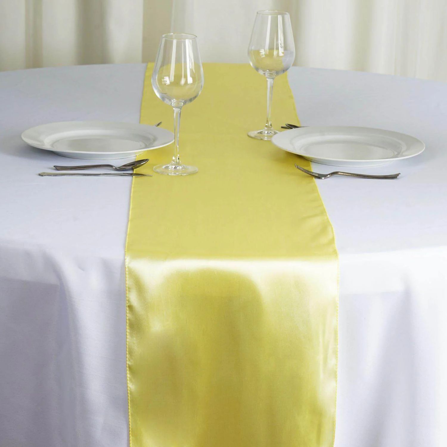 SATIN RUNNER YELLOW 12"x108"