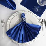 SATIN NAPKIN ROYAL BLUE 5CT