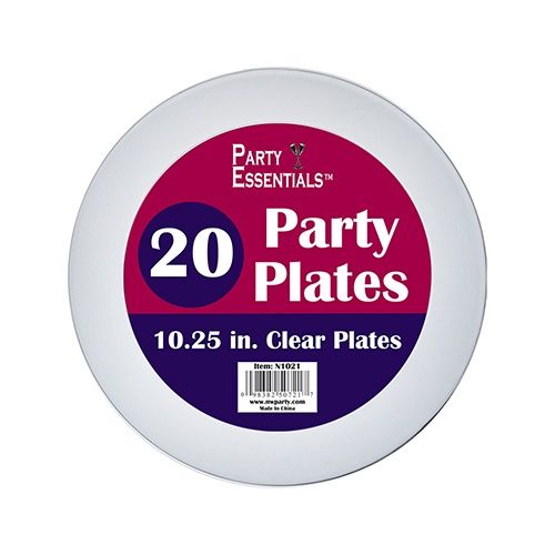 10.25" PARTY PLATE CLEAR 20CT