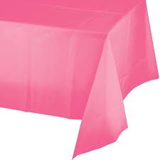 PLASTIC TABLECOVER CANDY PINK