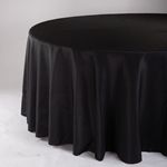 BLACK 120" ROUND POLYESTER TABLECOVER