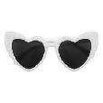 WHT HEART GLITTER GLASSES
