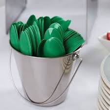 PLASTIC CUTLERY SPOON EMERALD GREEN