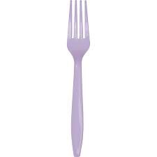 PLASTIC CUTLERY FORKS LAVENDER