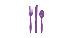 PLASTIC CUTLERY MIX AMETHYST
