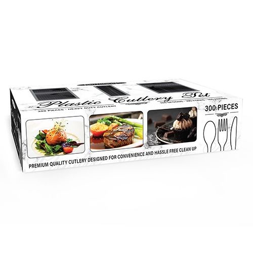 CUTLERY BOX BLACK 300CT