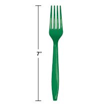 PLASTIC CUTLERY FORKS EMERALD GREEN