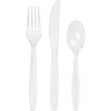 PLASTIC CUTLERY MIXED CLEAR