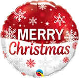 CHRISTMAS FOIL BALLOON, Colour: SNOWFLAKES RED