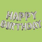 16" HBD FOIL BALLOON  SET - SILVER