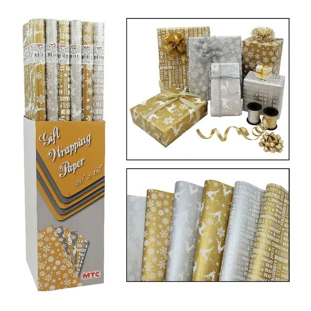 30"x60" GOLD/SILVER XMAS WRAPPING PAPER