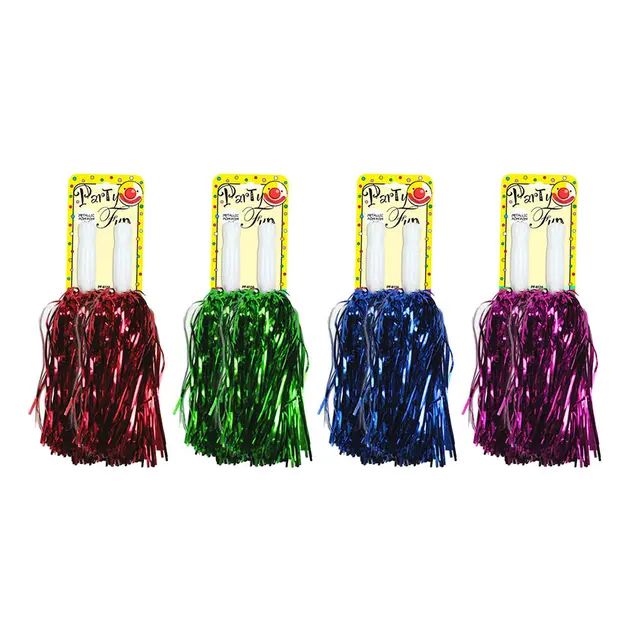 8" METALLIC POM POM SET