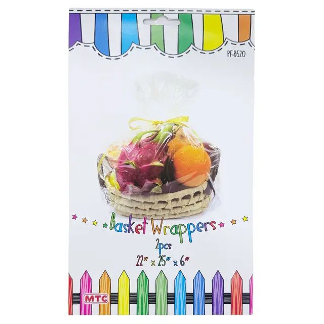 2 LG BASKET WRAPPERS (22"X25"X6") - CLEAR