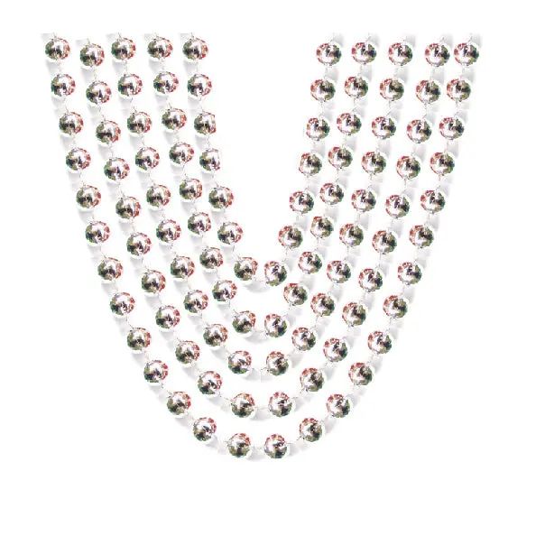 5 32" (6MM) METALLIC NECKLACES-SILVER