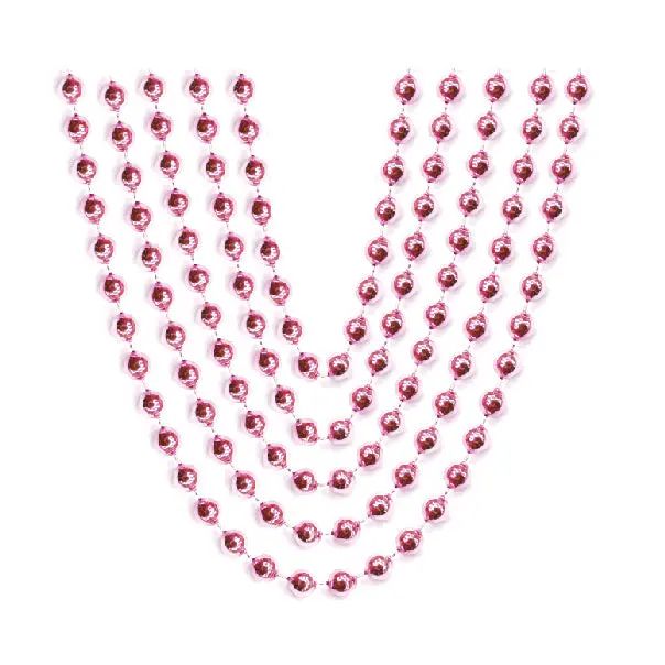 5 32" (6MM) METALLIC NECKLACES-PINK