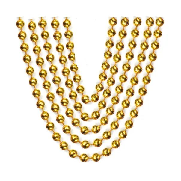 5 32" (6MM) METALLIC NECKLACES-GOLD